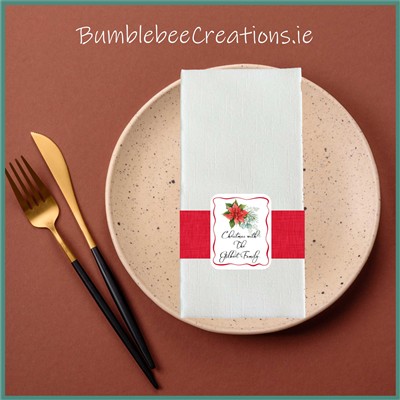 Christmas Napkins Soft White : 8th Fold